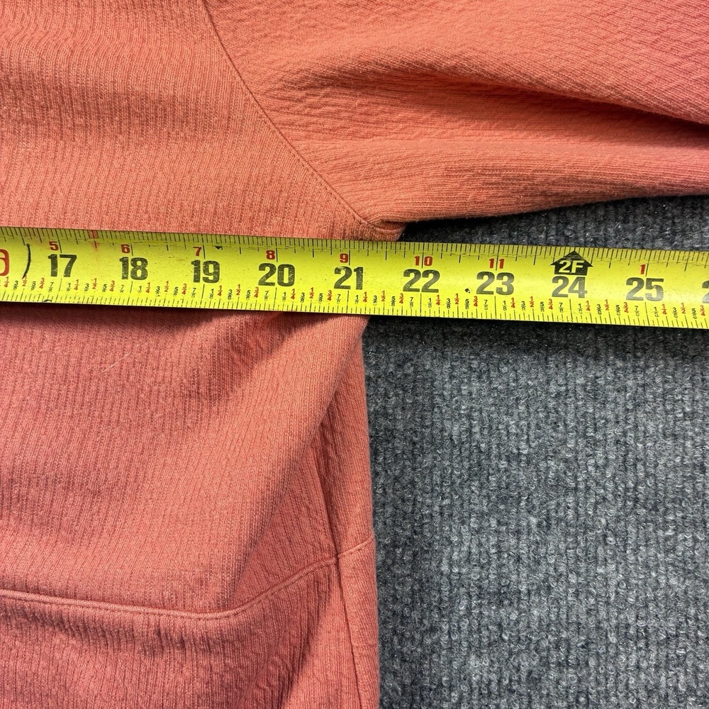 L.L.Bean Womens Large Pullover Hoodie Coral Textured Knit Stretch Pockets - Picture 10 of 13